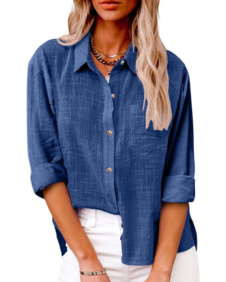 Virginia | Chic Long Sleeve Linen Top