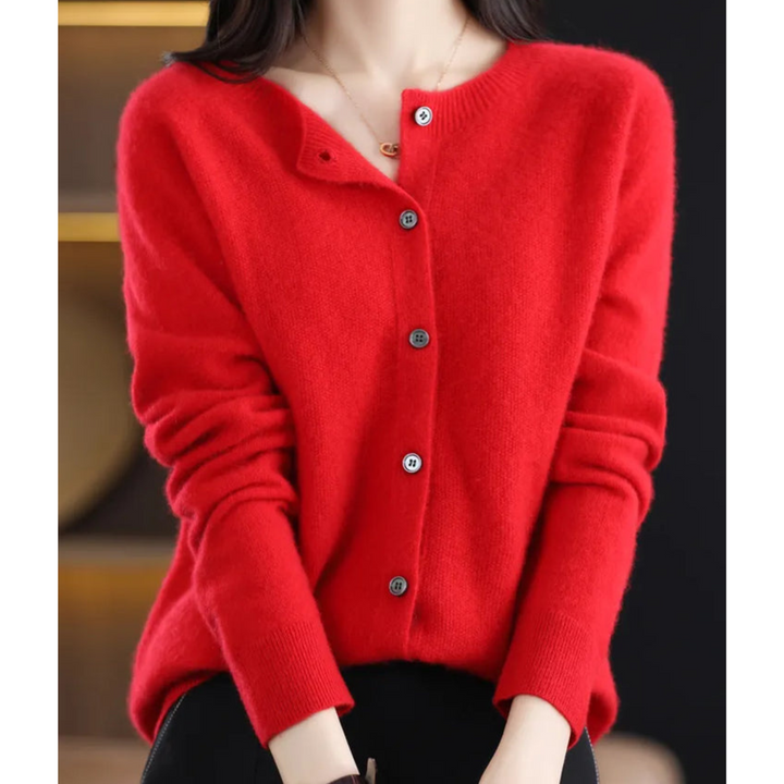 June | Women's Round Neck Cardigan Sweater