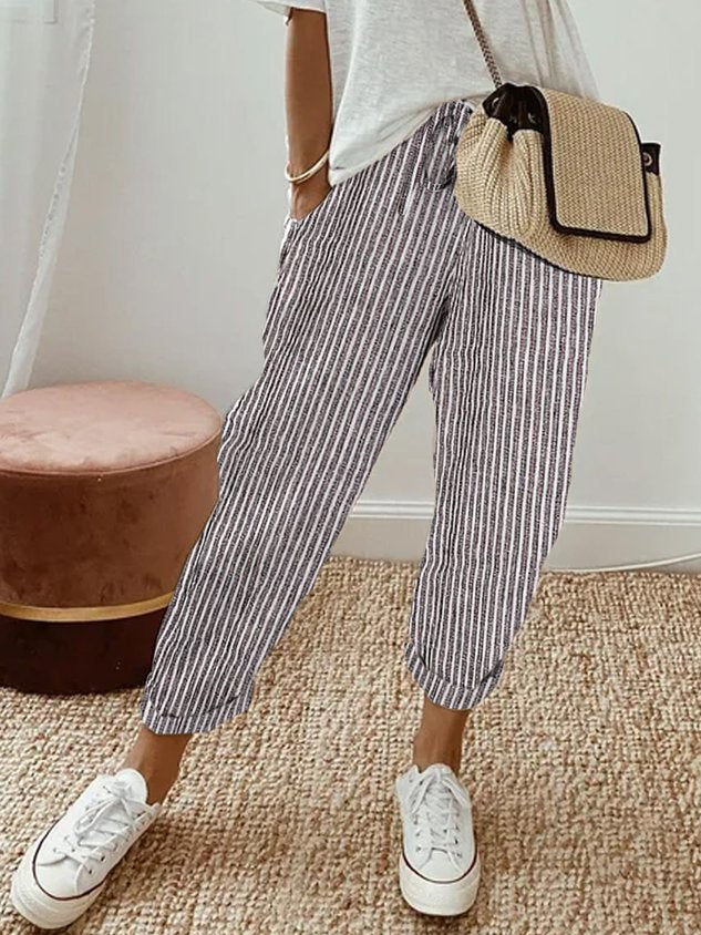 Linen Blend Summer Pants for Women