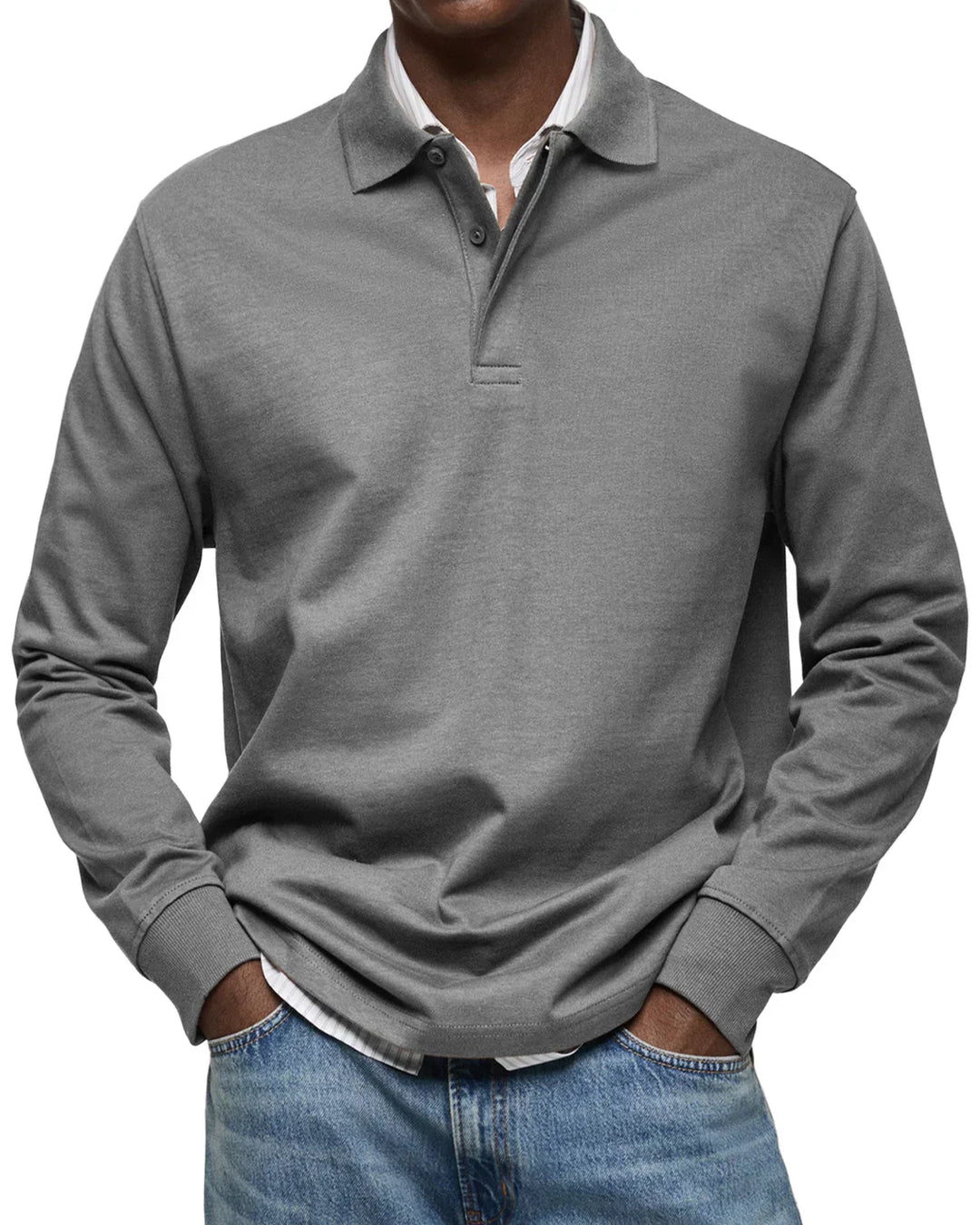 Nathan | Classic Long Sleeve Cotton Polo Shirt