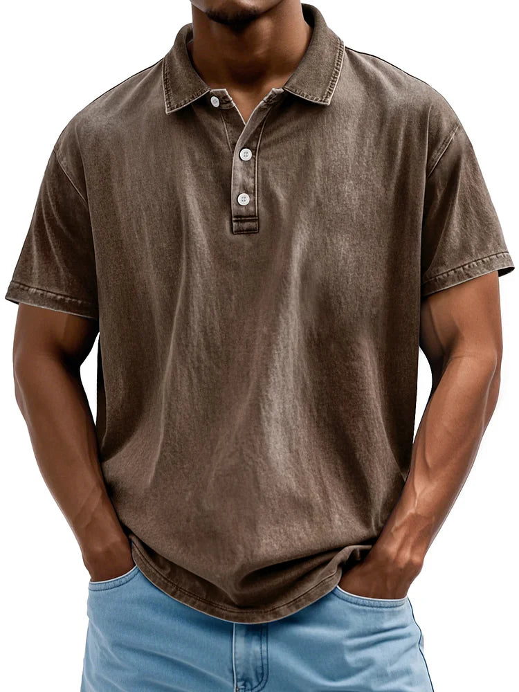 Retro Cotton Polo Shirt