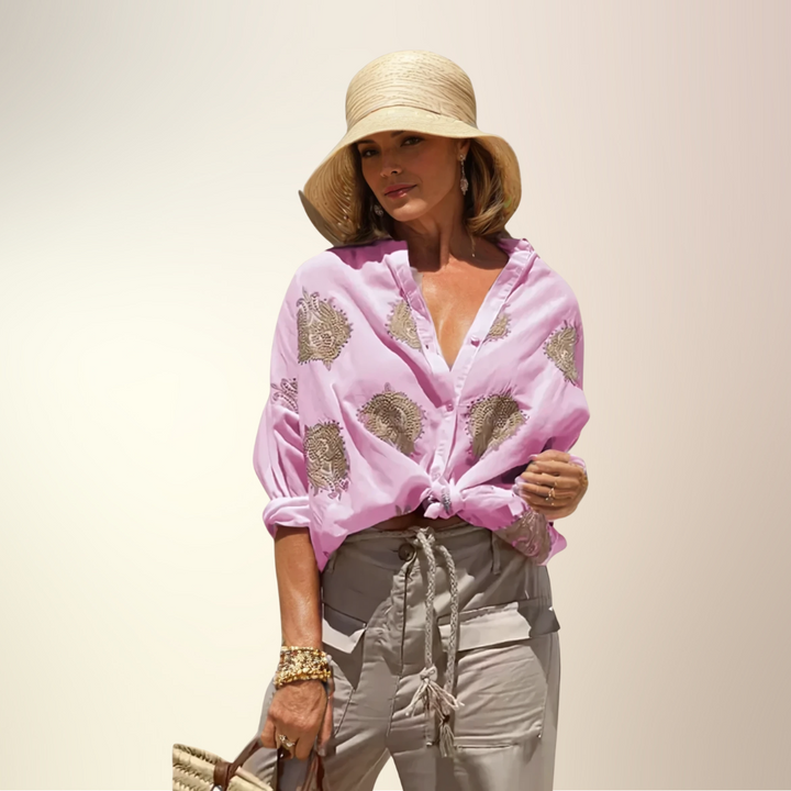 Yvette | Breezy Elegance Blouse for Bright Days