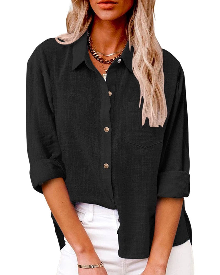 Virginia | Chic Long Sleeve Linen Top
