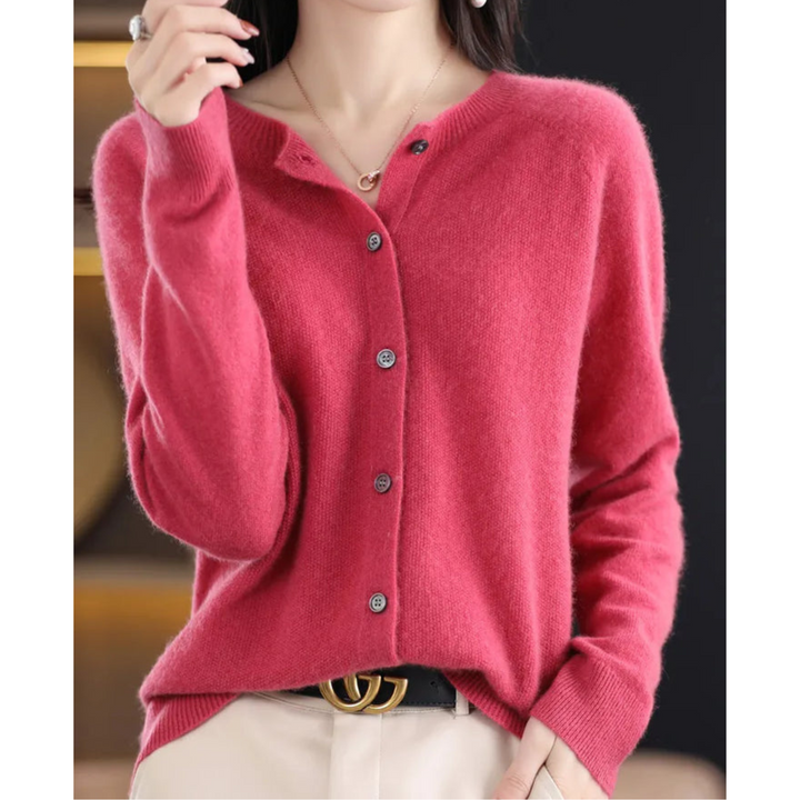 June | Women's Round Neck Cardigan Sweater