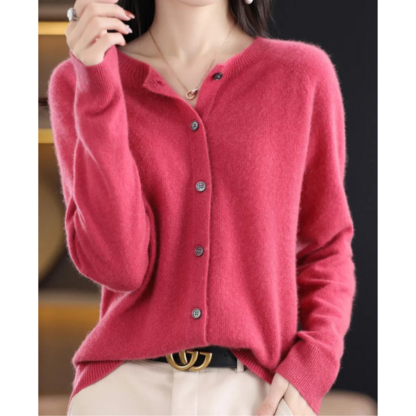 June | Women's Round Neck Cardigan Sweater