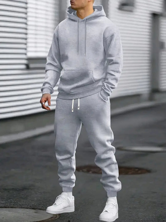 Men's Sports Suit Set - Sweatshirt and Jogger Pants for Outdoor Running and Jogging