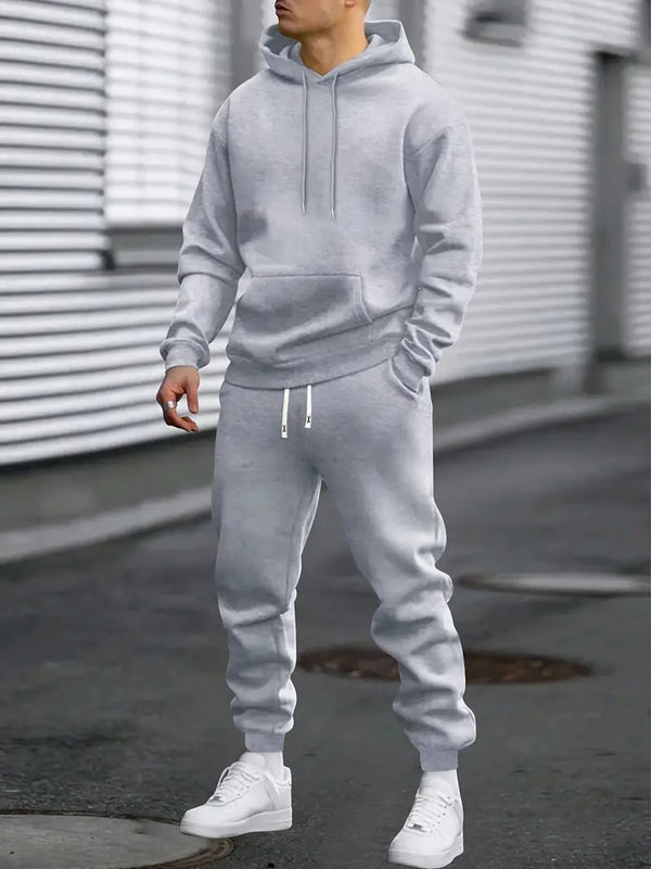 Men's Sports Suit Set - Sweatshirt and Jogger Pants for Outdoor Running and Jogging