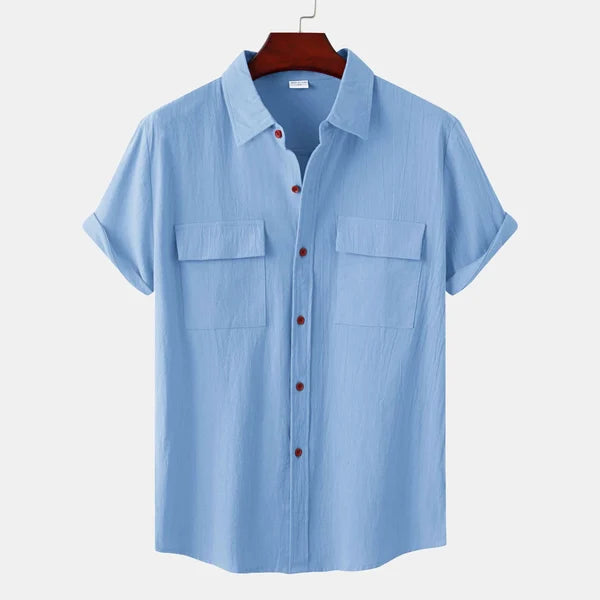 Men's Casual Linen Short Sleeve Shirt