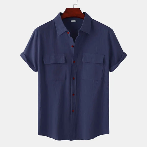 Men's Casual Linen Short Sleeve Shirt