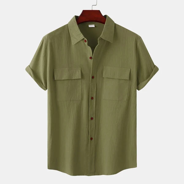 Men's Casual Linen Short Sleeve Shirt