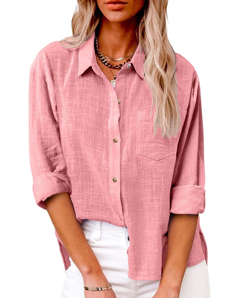 Virginia | Chic Long Sleeve Linen Top