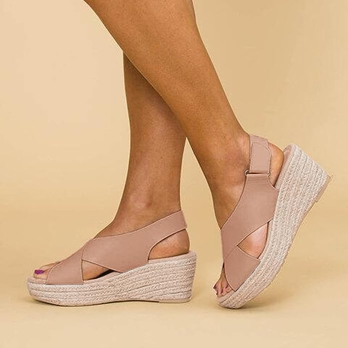 Monika | Chic Cross-Strap Wedge Sandals