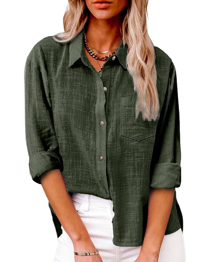Virginia | Chic Long Sleeve Linen Top