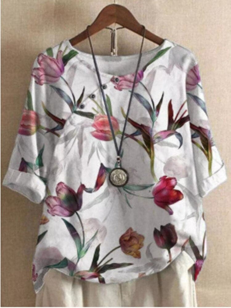 Claire | Chic Floral Patterned Casual Top