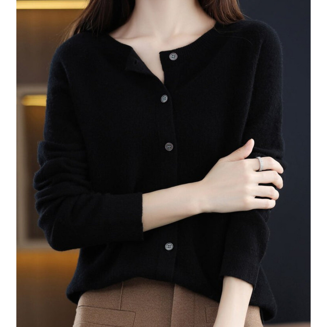 June | Women's Round Neck Cardigan Sweater