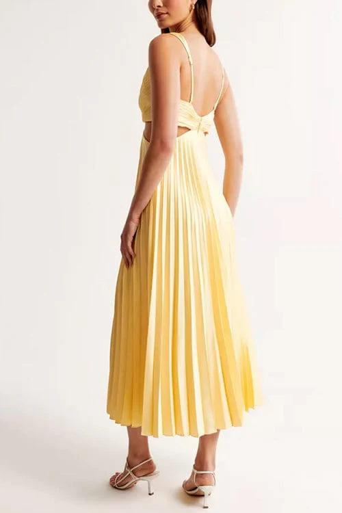 Elegant Pleated Satin Dress for Women