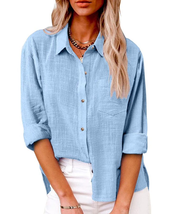 Virginia | Chic Long Sleeve Linen Top