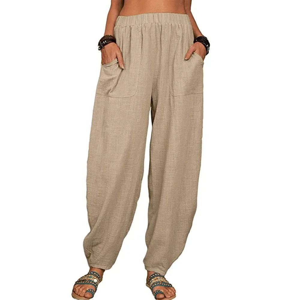 Women's Casual Loose Linen Cotton Summer Pants