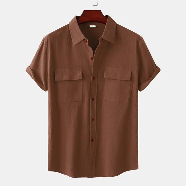 Men's Casual Linen Short Sleeve Shirt