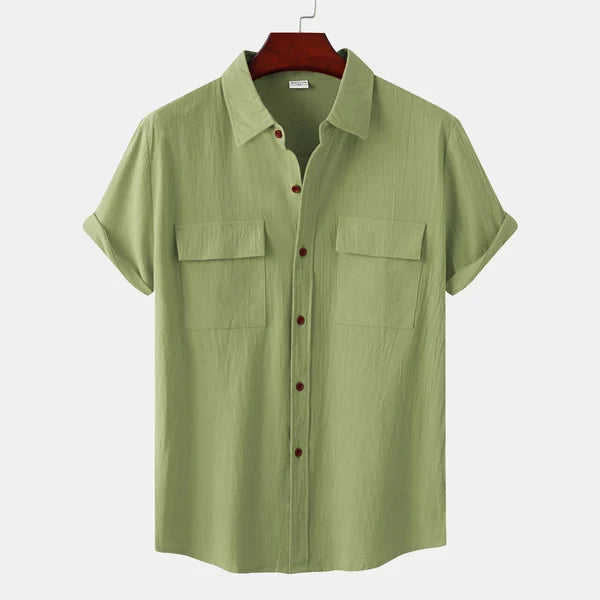 Men's Casual Linen Short Sleeve Shirt