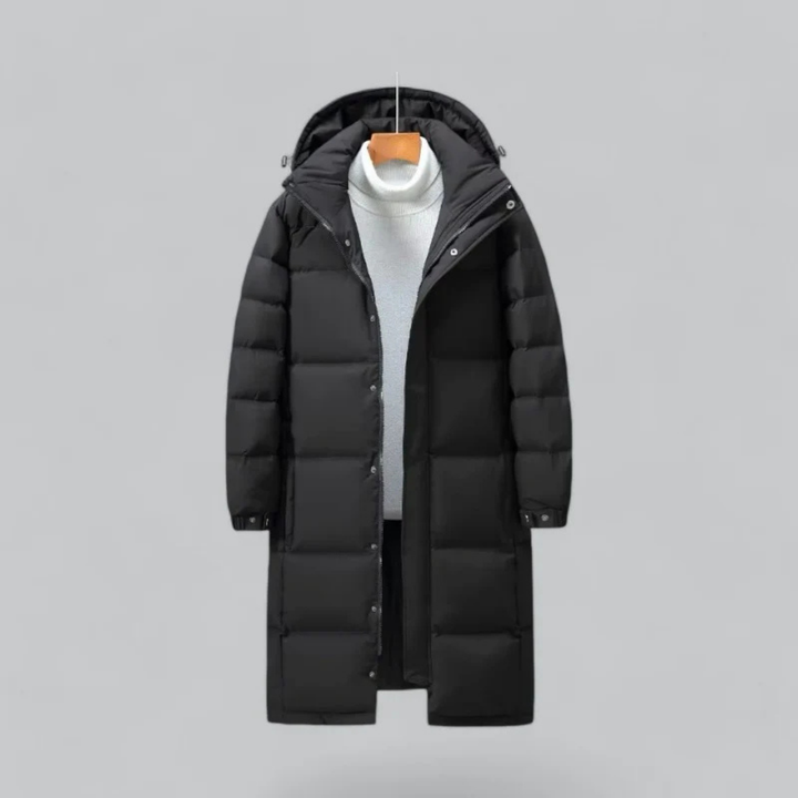 William | Hooded long winter coat for men