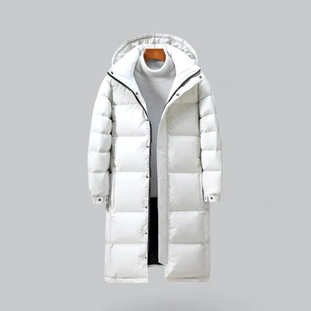 William | Hooded long winter coat for men