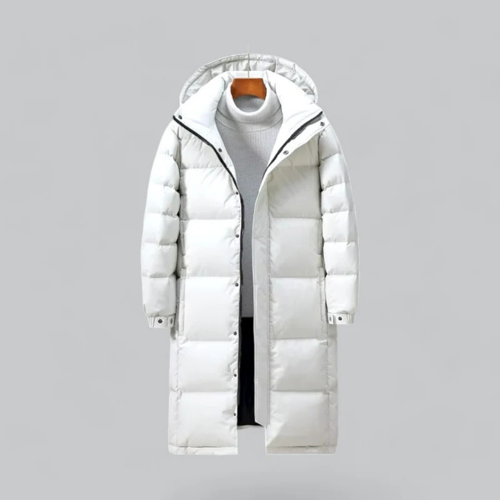William | Hooded long winter coat for men