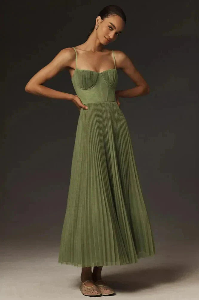 Winnie | Chic Pleated Midi Dress for Any Occasion