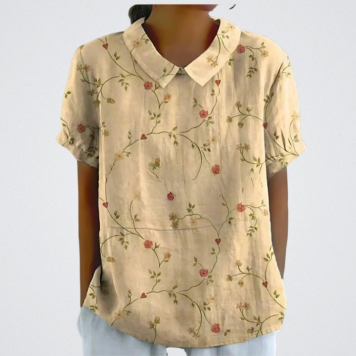 Floral Linen Blouse for Women