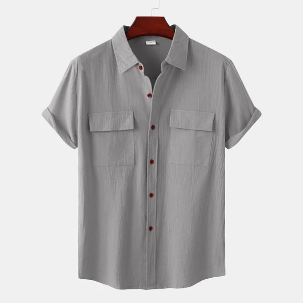 Men's Casual Linen Short Sleeve Shirt
