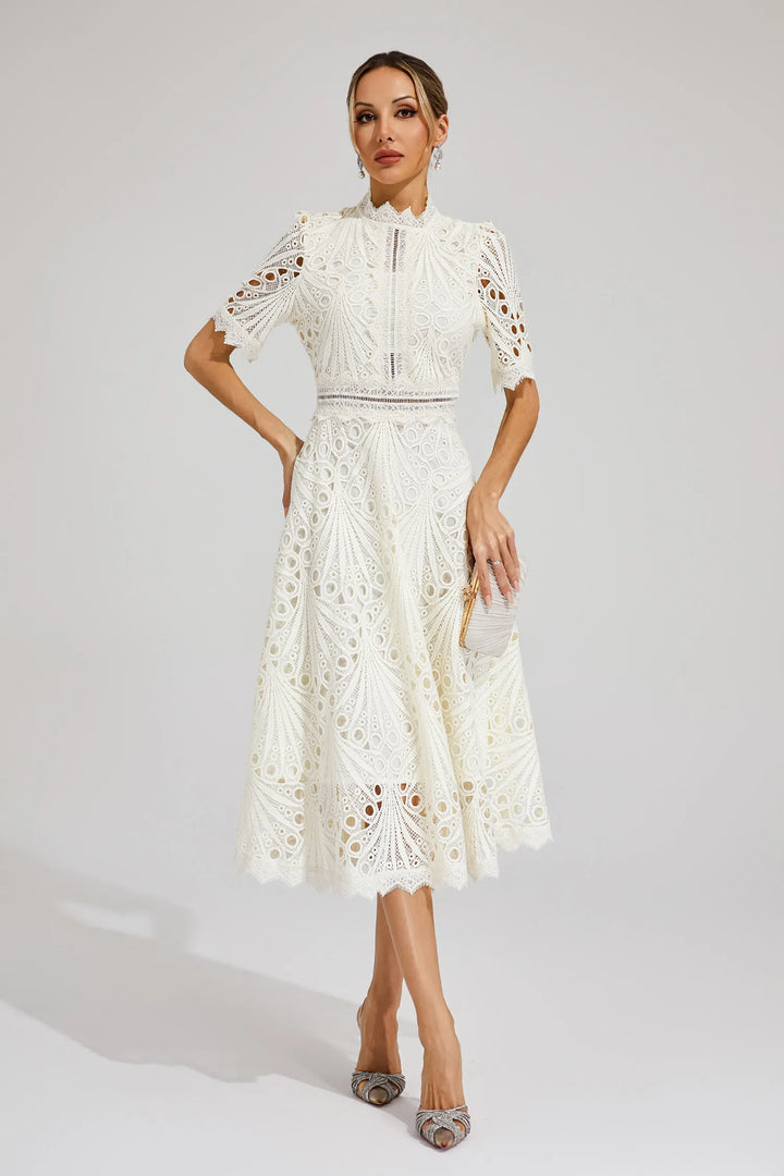 Lexi | Chic Lace Midi Dress for Her