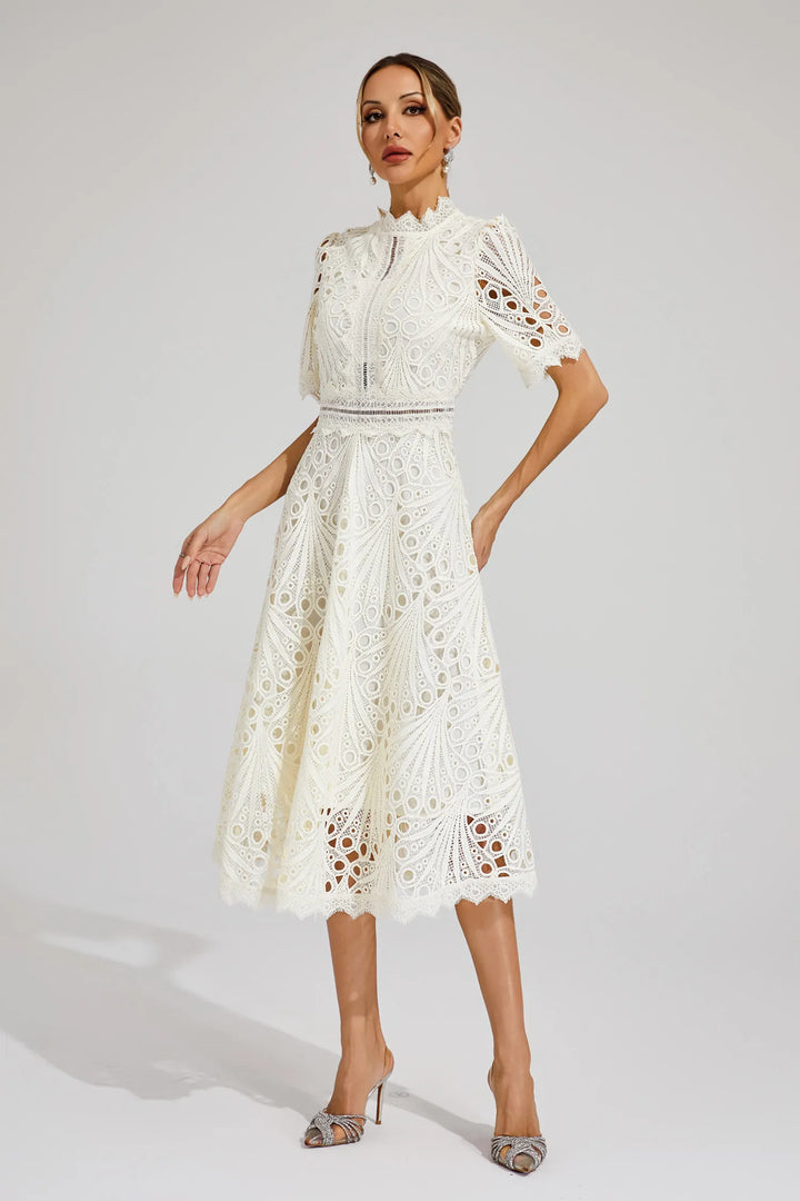 Lexi | Chic Lace Midi Dress for Her