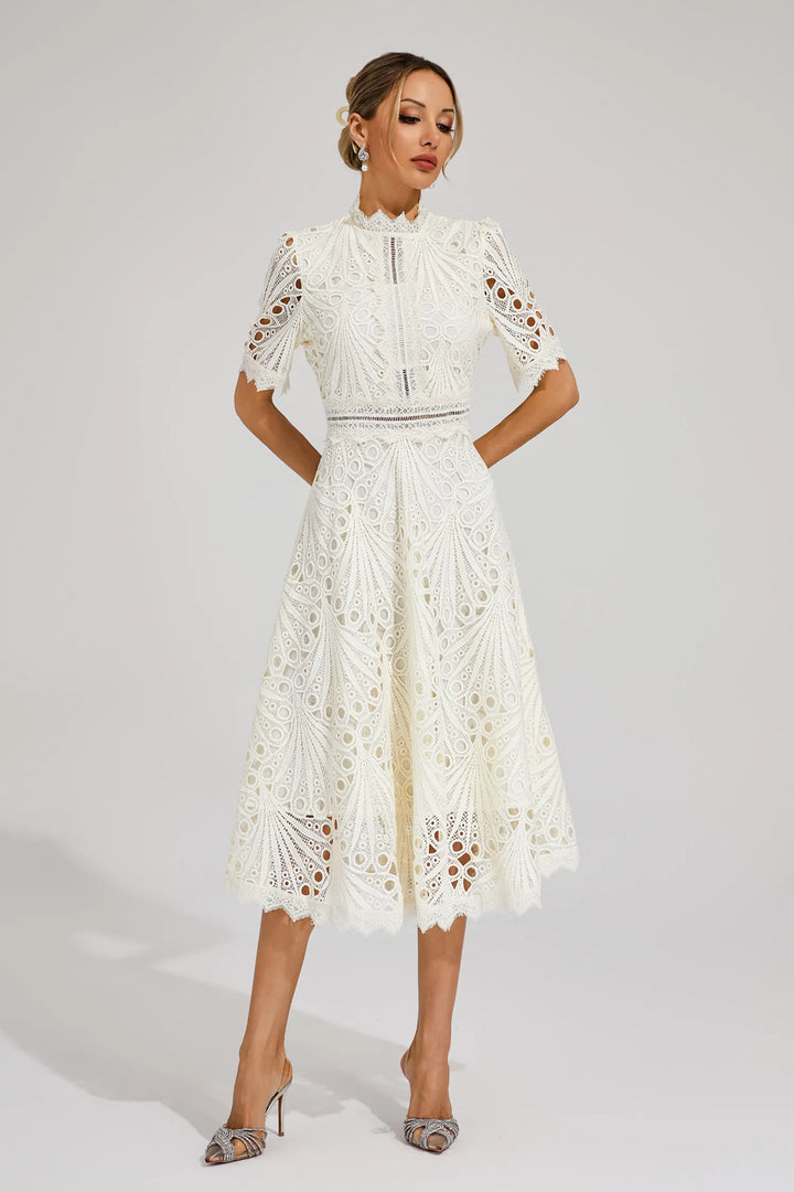 Lexi | Chic Lace Midi Dress for Her