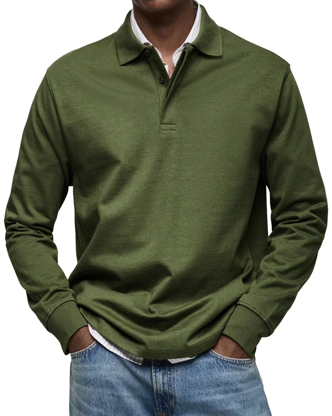 Nathan | Classic Long Sleeve Cotton Polo Shirt