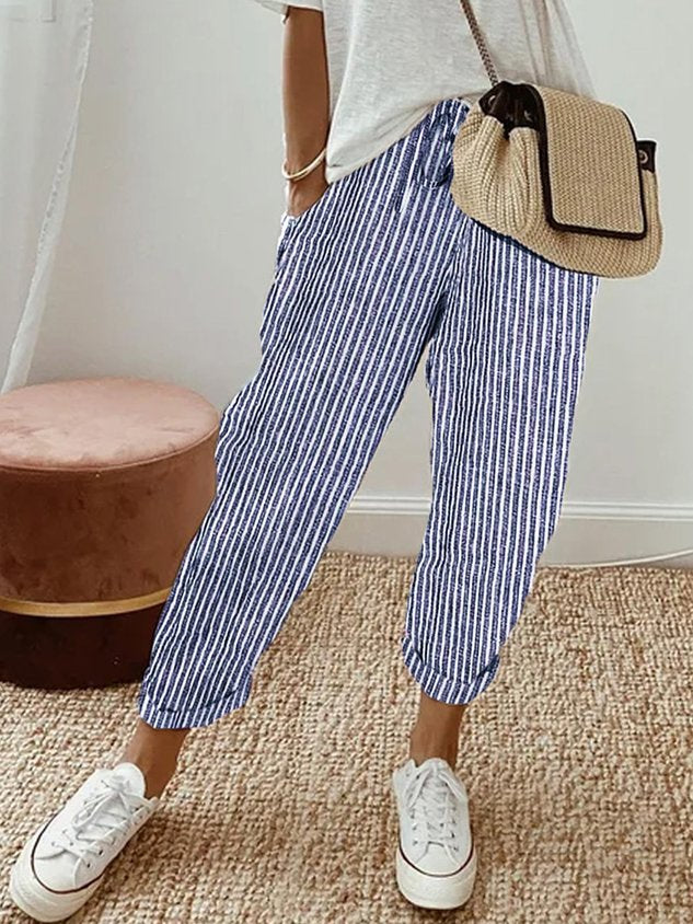 Linen Blend Summer Pants for Women