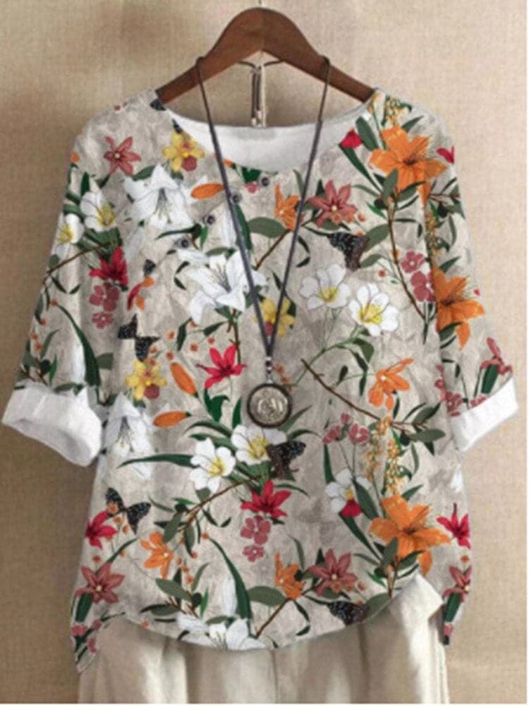 Claire | Chic Floral Patterned Casual Top