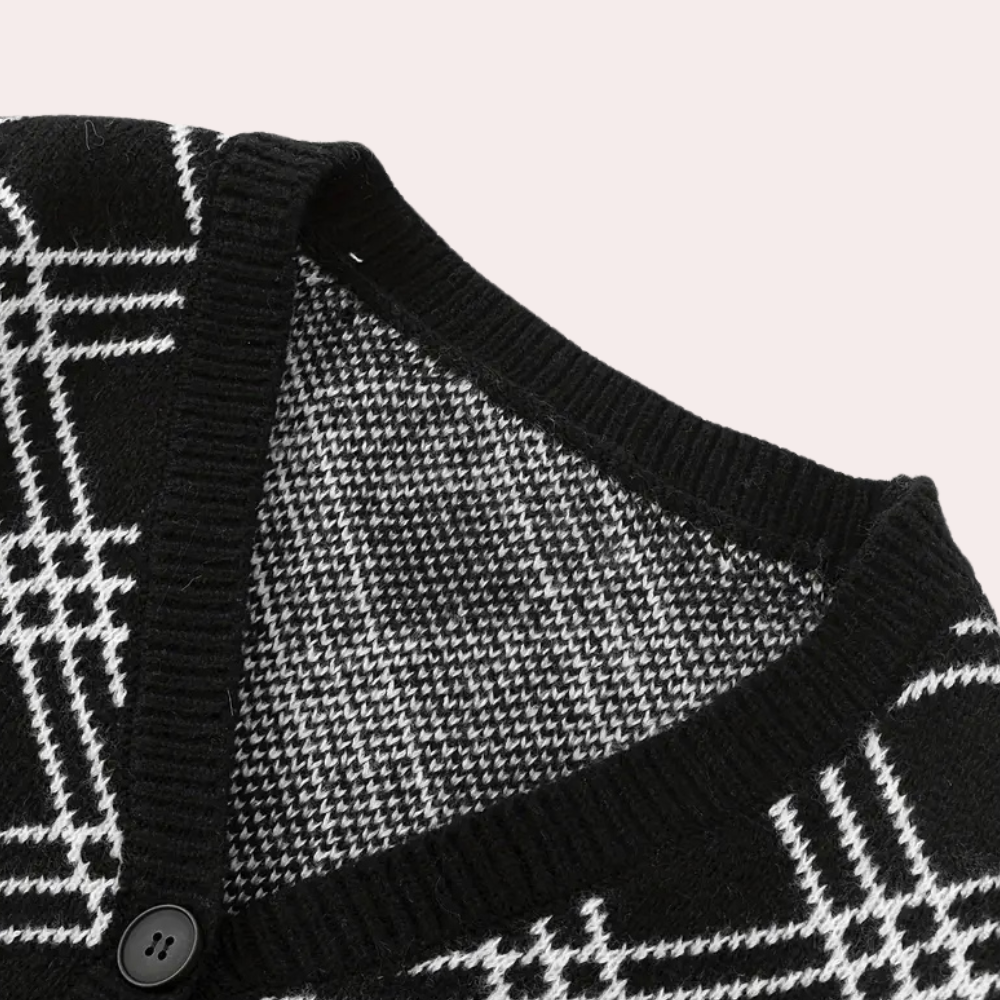 Daniel | Men's Elegant Checkered Cardigan