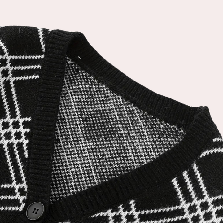 Daniel | Men's Elegant Checkered Cardigan