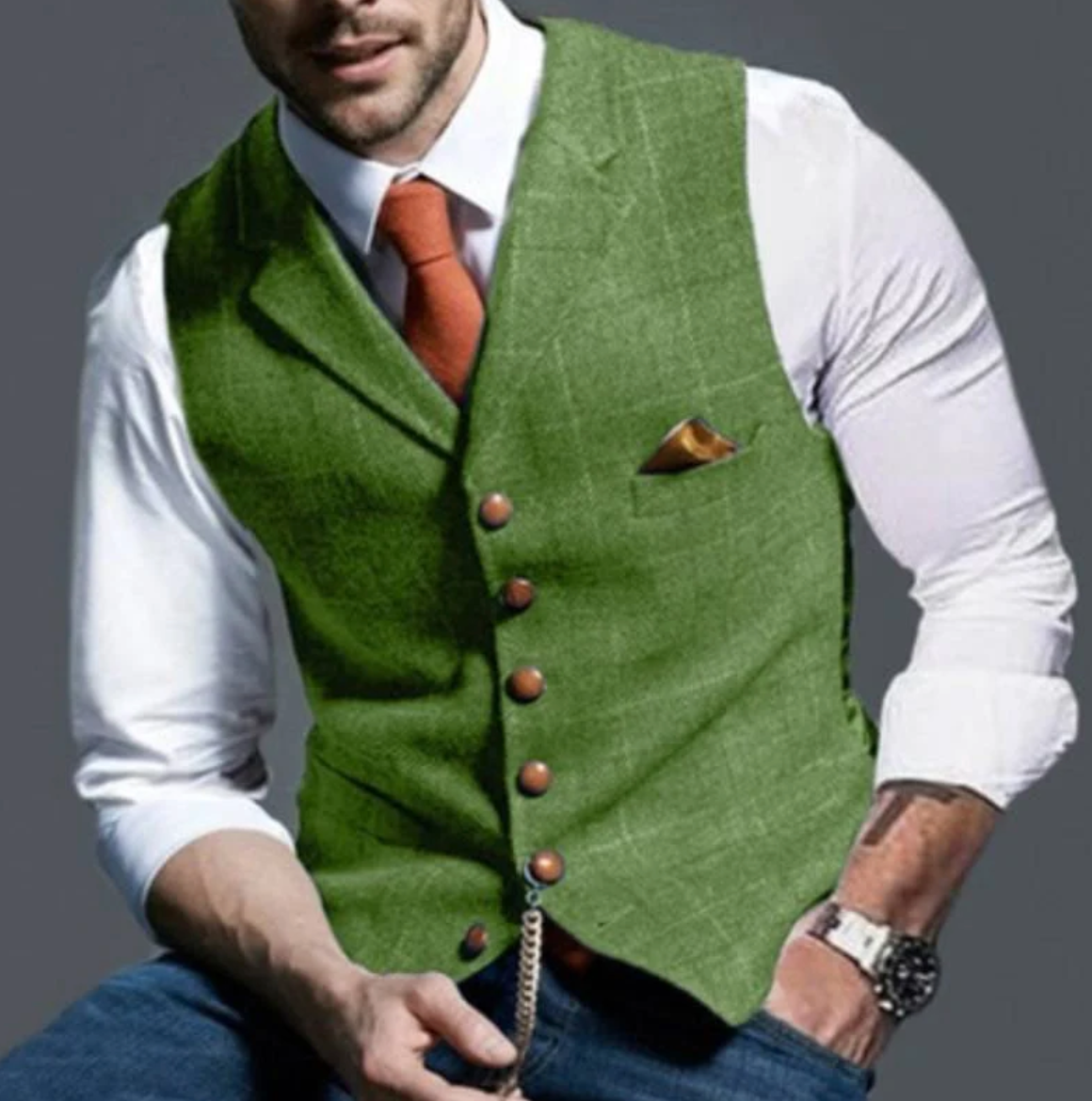 Louis | Sleeveless Men's Vest| Notched Collar