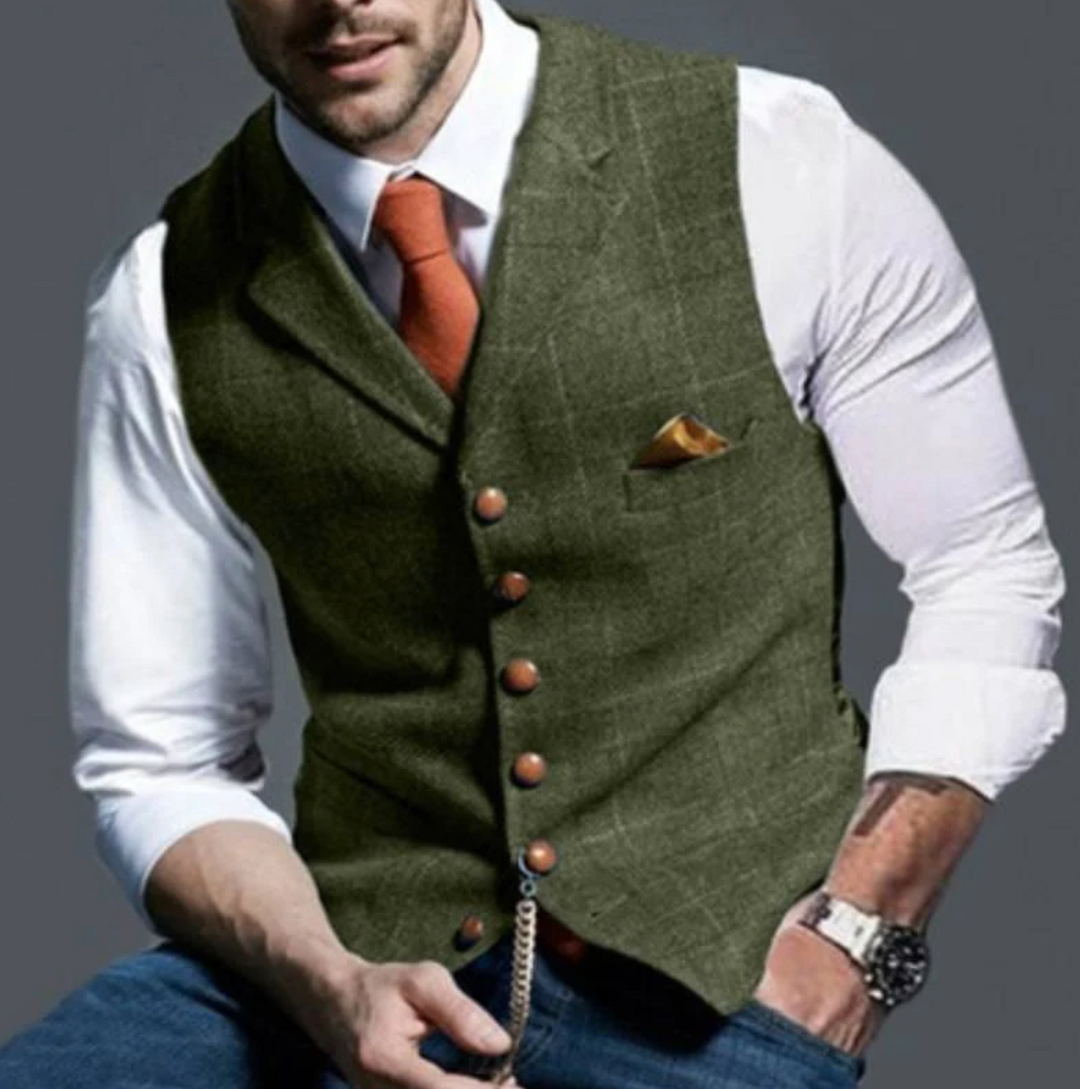 Louis | Sleeveless Men's Vest| Notched Collar