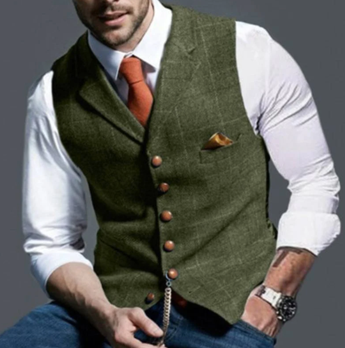 Louis | Sleeveless Men's Vest| Notched Collar
