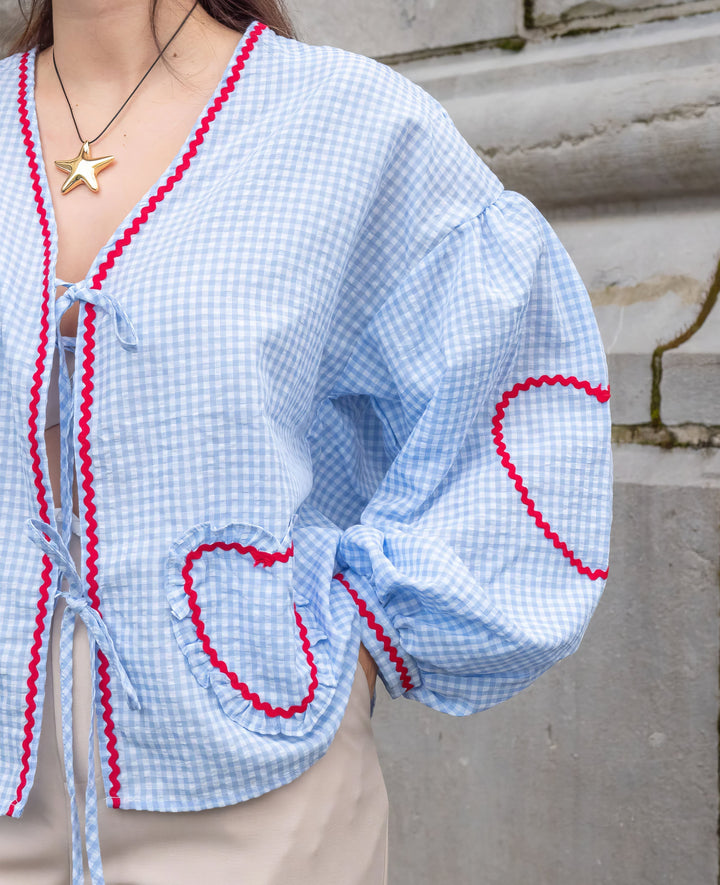 Betty | Chic Heart-Patterned Blouse for Her