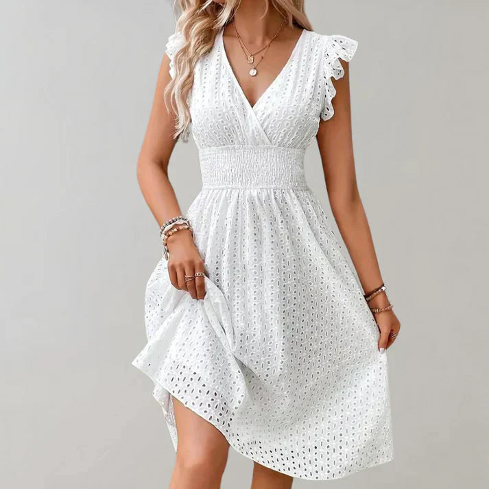 Priscilla | Elegant Flutter Sleeve Midi Dress