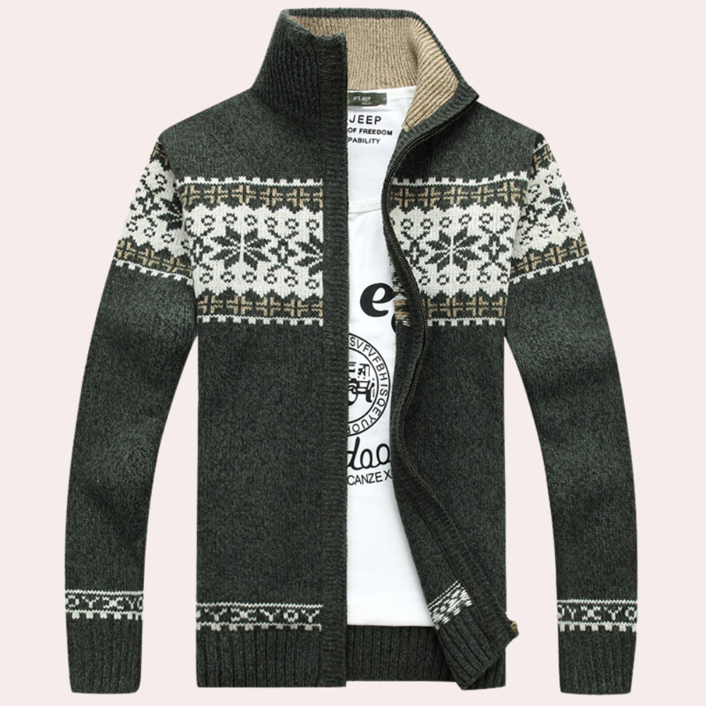 Zane | Classic Stand Collar Cardigan for Men
