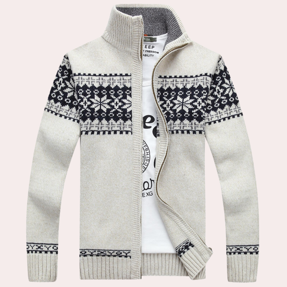 Zane | Classic Stand Collar Cardigan for Men