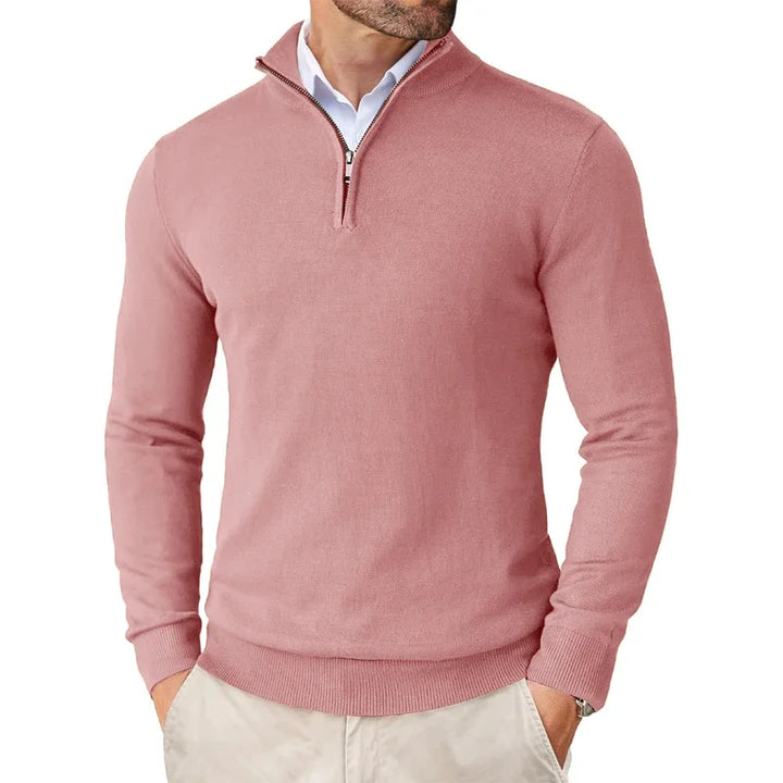 Edward | Men's Sweater with Zippered Collar | Soft Cotton Blend