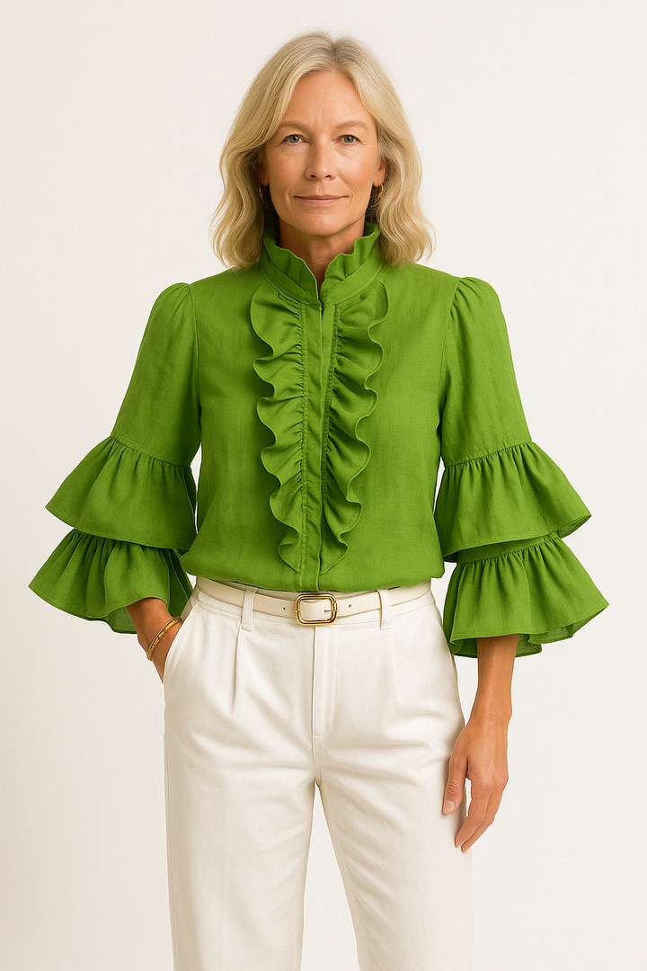 Raegan | Elegant Ruffled Sleeve Blouse for Women