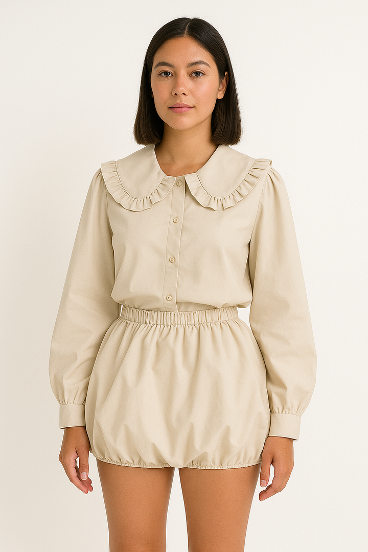 Camille | Chic Oversized Blouse with Ruffle Detail