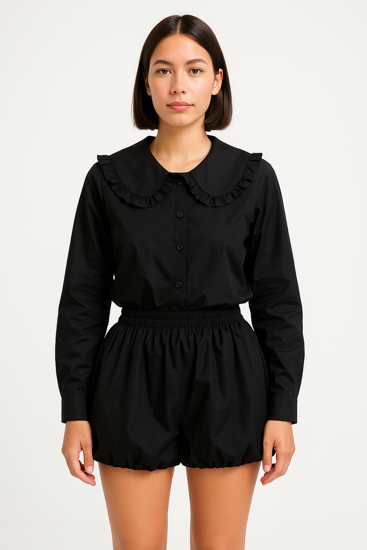 Camille | Chic Oversized Blouse with Ruffle Detail
