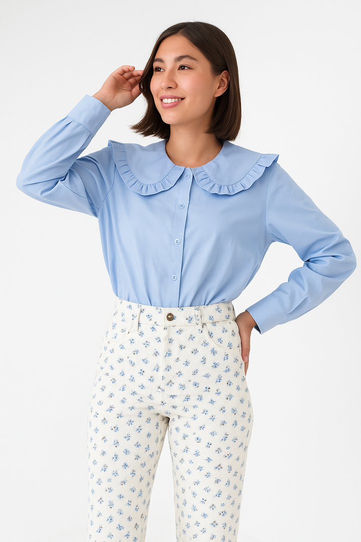 Camille | Chic Oversized Blouse with Ruffle Detail